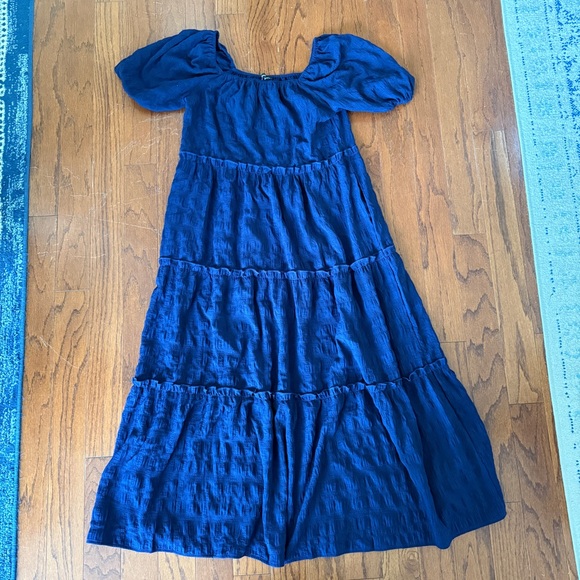 PrettyGarden Dresses & Skirts - Navy Blue Puff Sleeve Maxi Dress